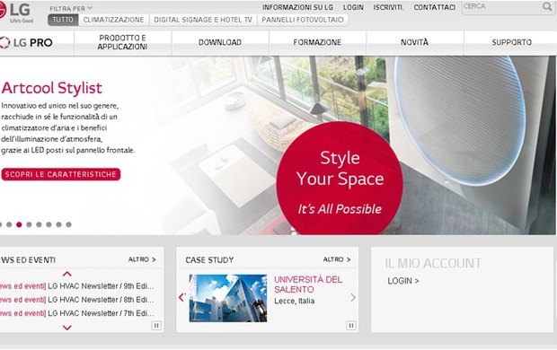 Nuovo sito LG Electronics