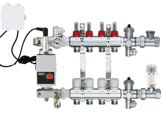 Collettori di distribuzione per pannelli radianti di ARTECLIMA