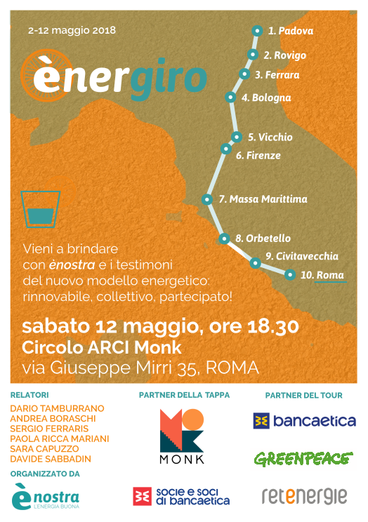 Campagna itinerante per promuovere il modello delle comunità energetiche