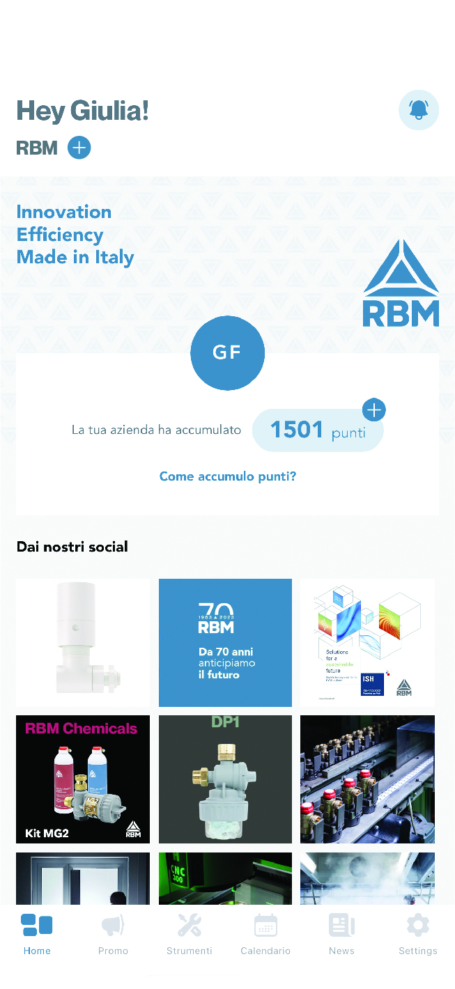 Nuova App RBM, prodotti omaggio con raccolta punti
