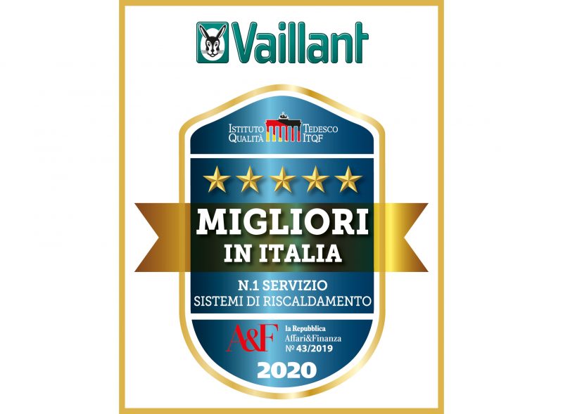 Vaillant si aggiudica il riconoscimento “Migliori in Italia, N°1 nel servizio”