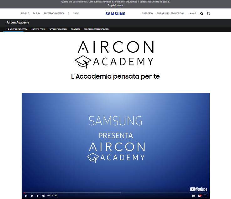Iscrizioni aperte per la Samsung AirCon Academy