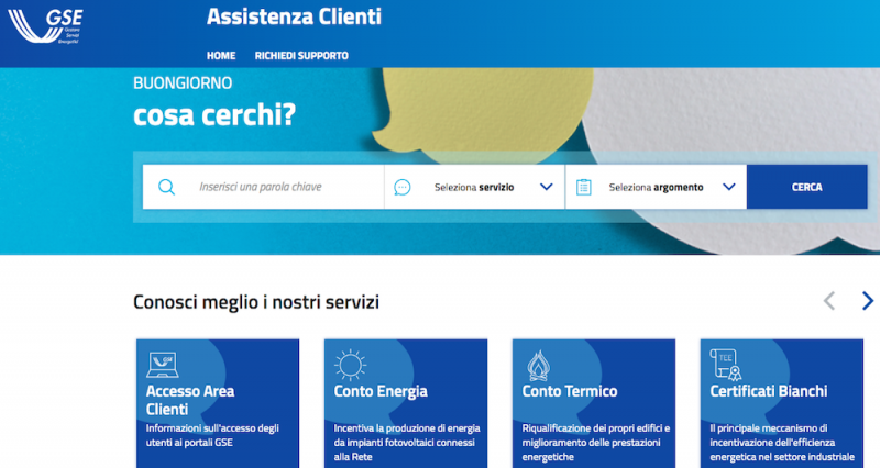 Online il nuovo portale GSE