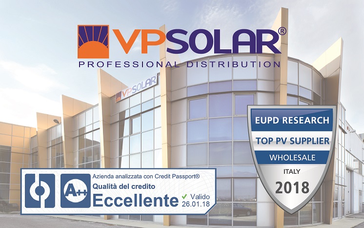 A VP Solar il TOP PV Supplier Italy 2018