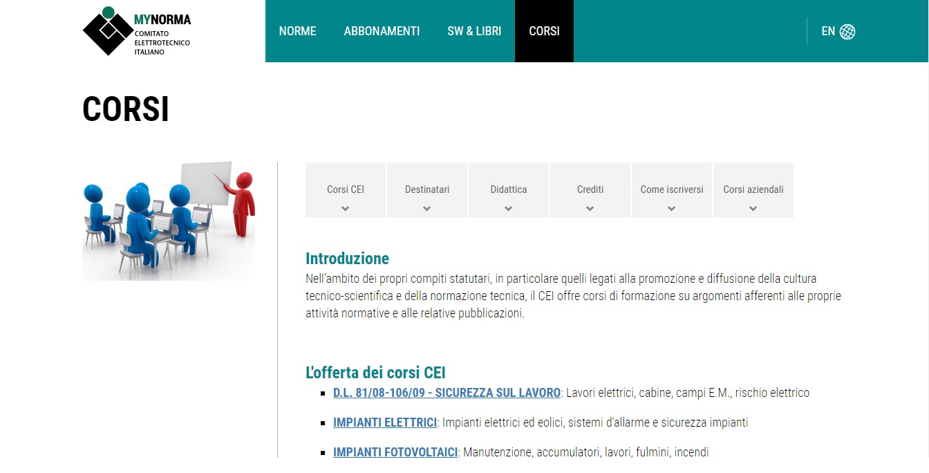Corsi di formazione CEI - Comitato Elettrotecnico Italiano