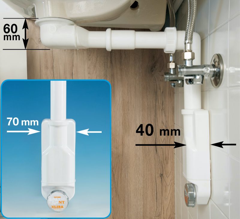 Più spazio sotto il lavabo con Spazio Bagno NT e Piletta Basket Bagno Bassa